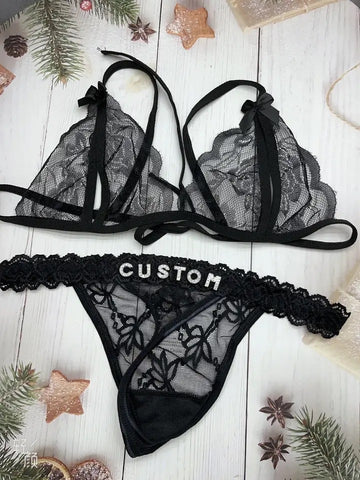 Custom Lace Thong & Bra Set