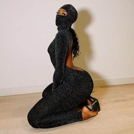 Exclusive Hooded Bodycon Jumpsuit